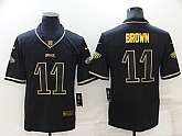 Nike Eagles 11 A. J. Brown Black Gold Vapor Untouchable Limited Jersey Dzhi,baseball caps,new era cap wholesale,wholesale hats